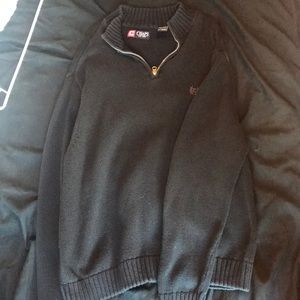 Chaps mid zip black sweater